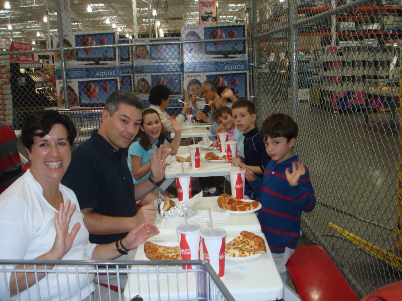 Betsy, James, Audrey, Nicky, Ian, Ben.  Costco Birthday Lunch for Me!!  :)