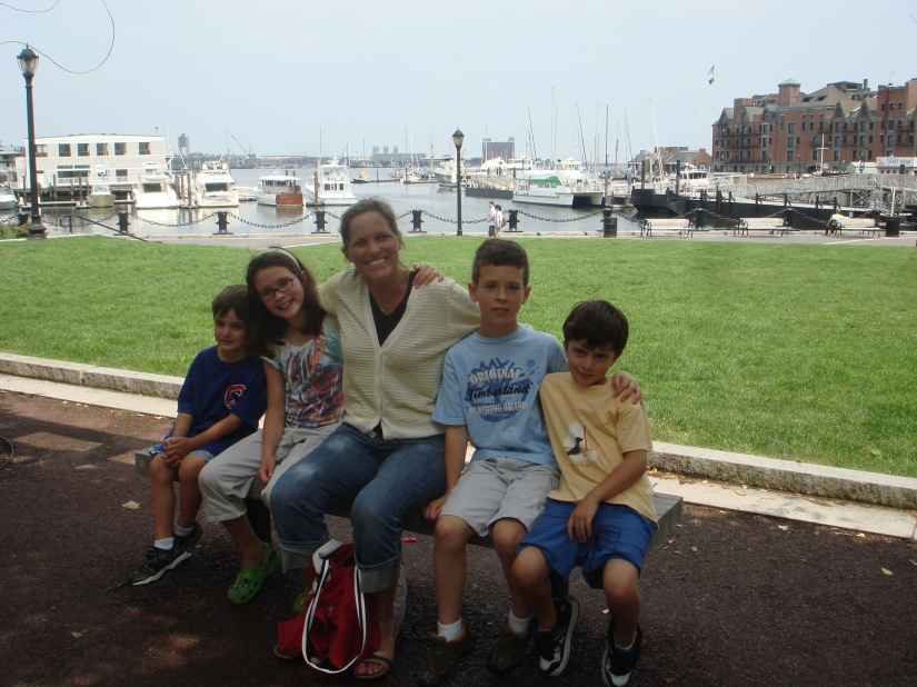 Nicky, Audrey, Me, Ian, Ben and Boston Harbor.